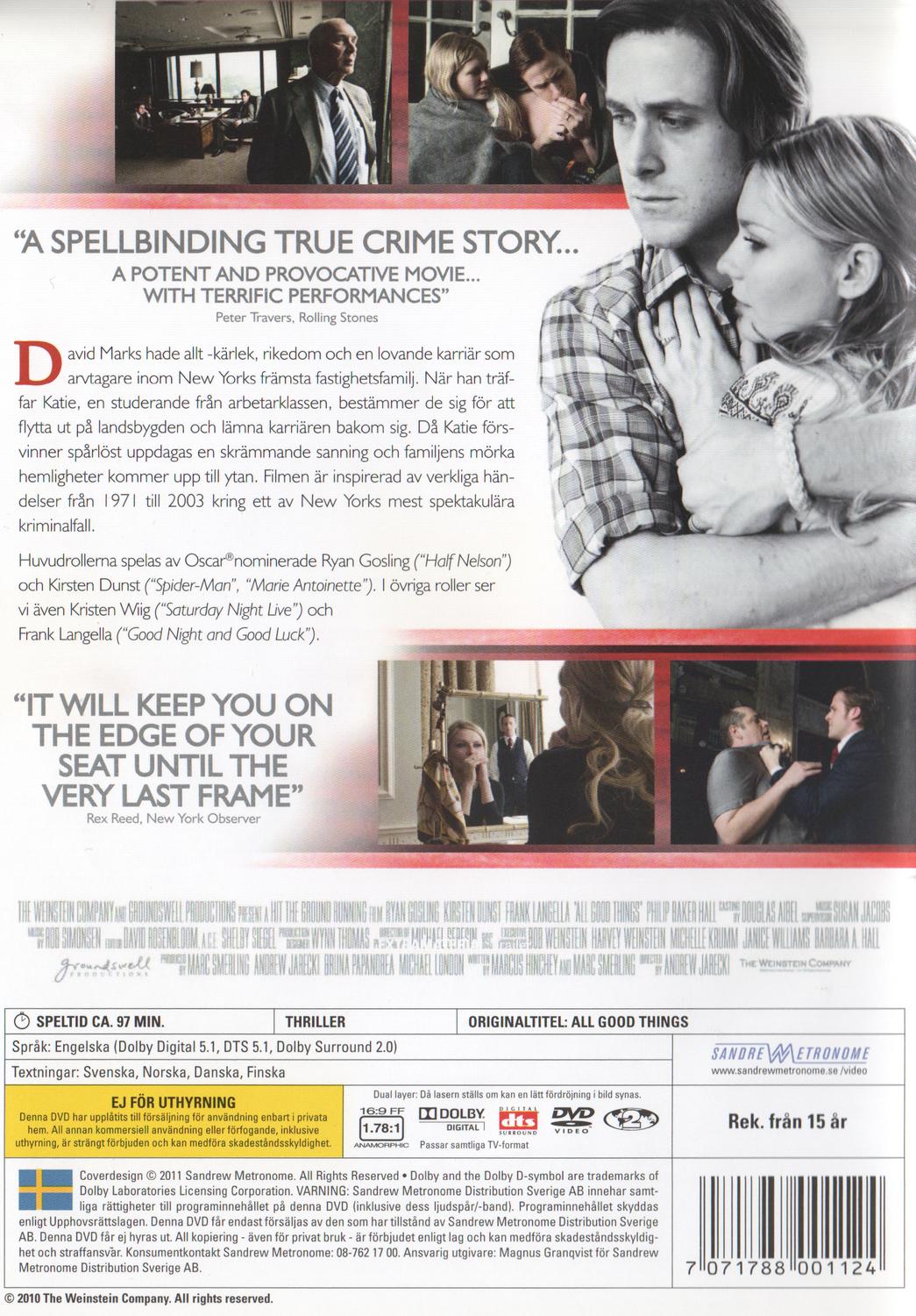 All Good Things (2011) DVD
