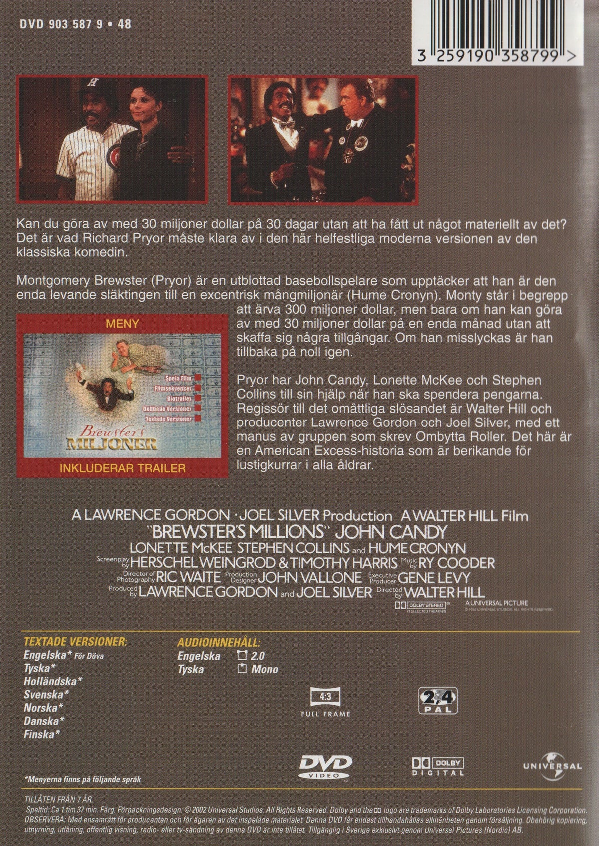 Brewster's Millions (1985) DVD
