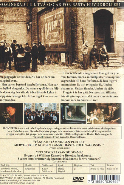 Ironweed (1987) DVD