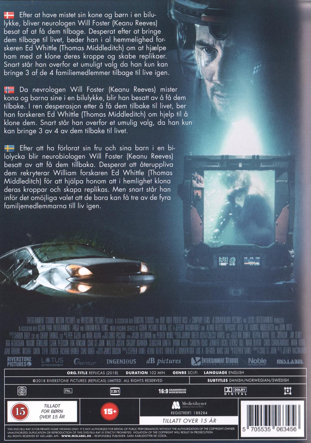 Replicas (2018) DVD