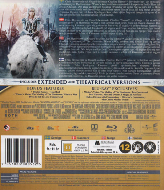 The Huntsman Winter's War (2015) Blu-ray