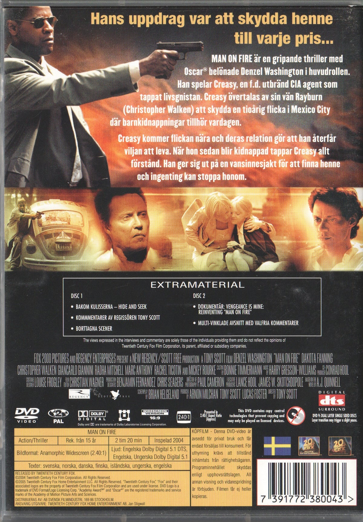 Man on Fire (2004) DVD, Special Edition