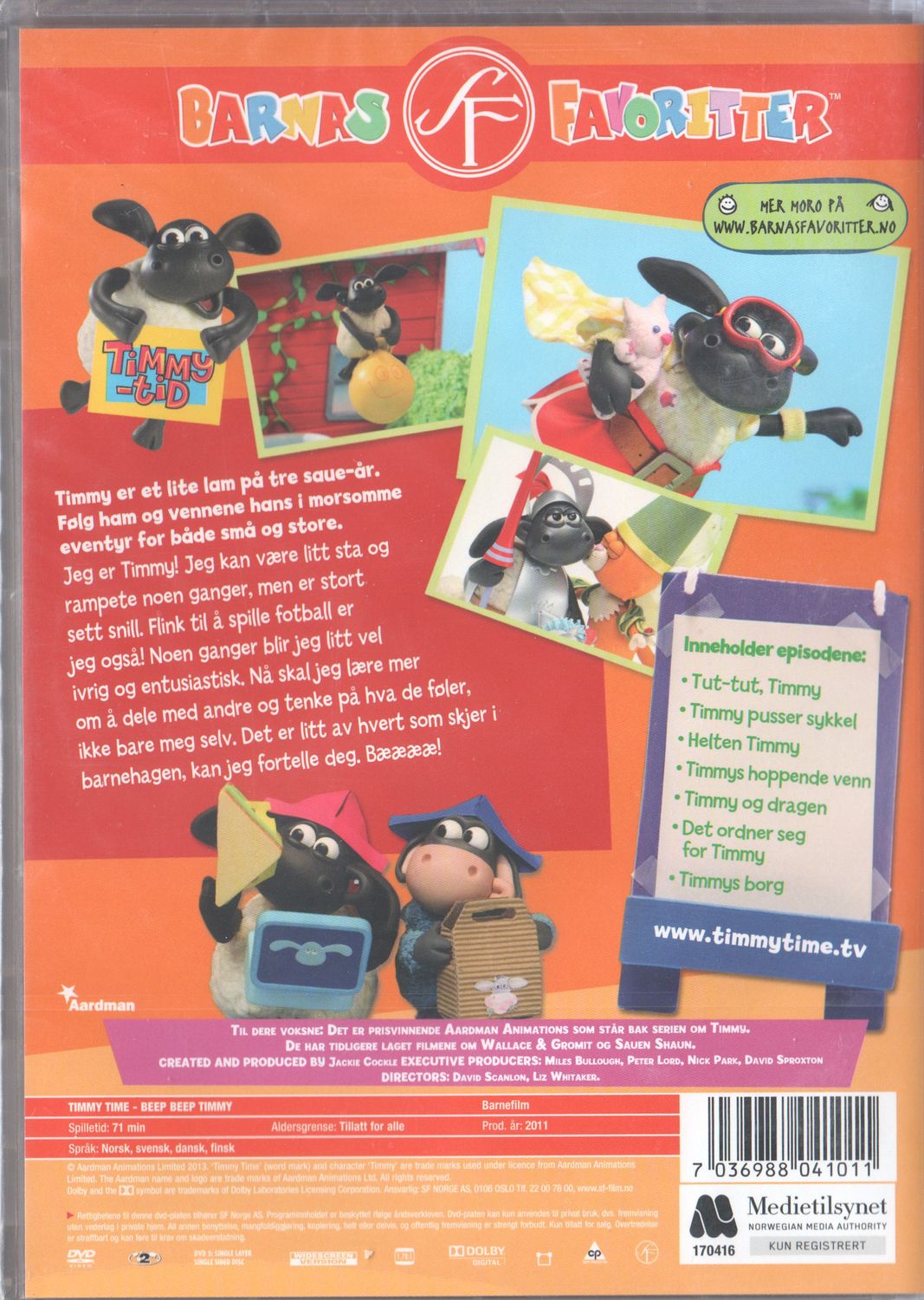 Timmy Time Beep Beep Timmy (2011) DVD, Norwegian Edition