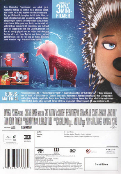Sing (2016) DVD, Special Edition