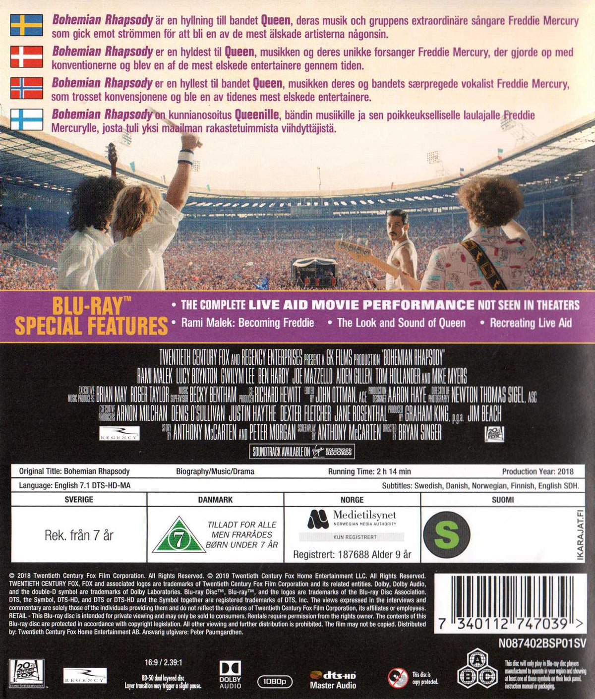 Bohemian Rhapsody (2018) Blu-ray