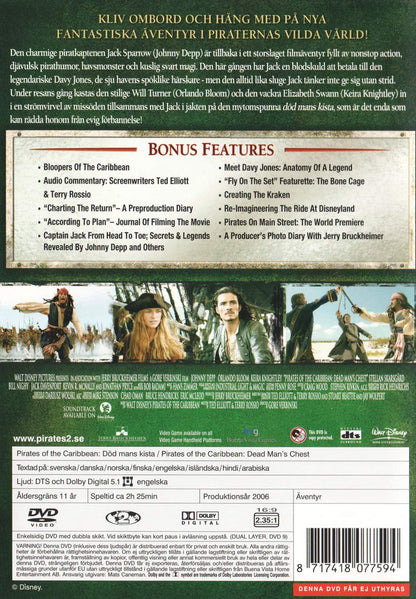Pirates of the Caribbean Dead Man's Chest (2006) DVD, Special Edition