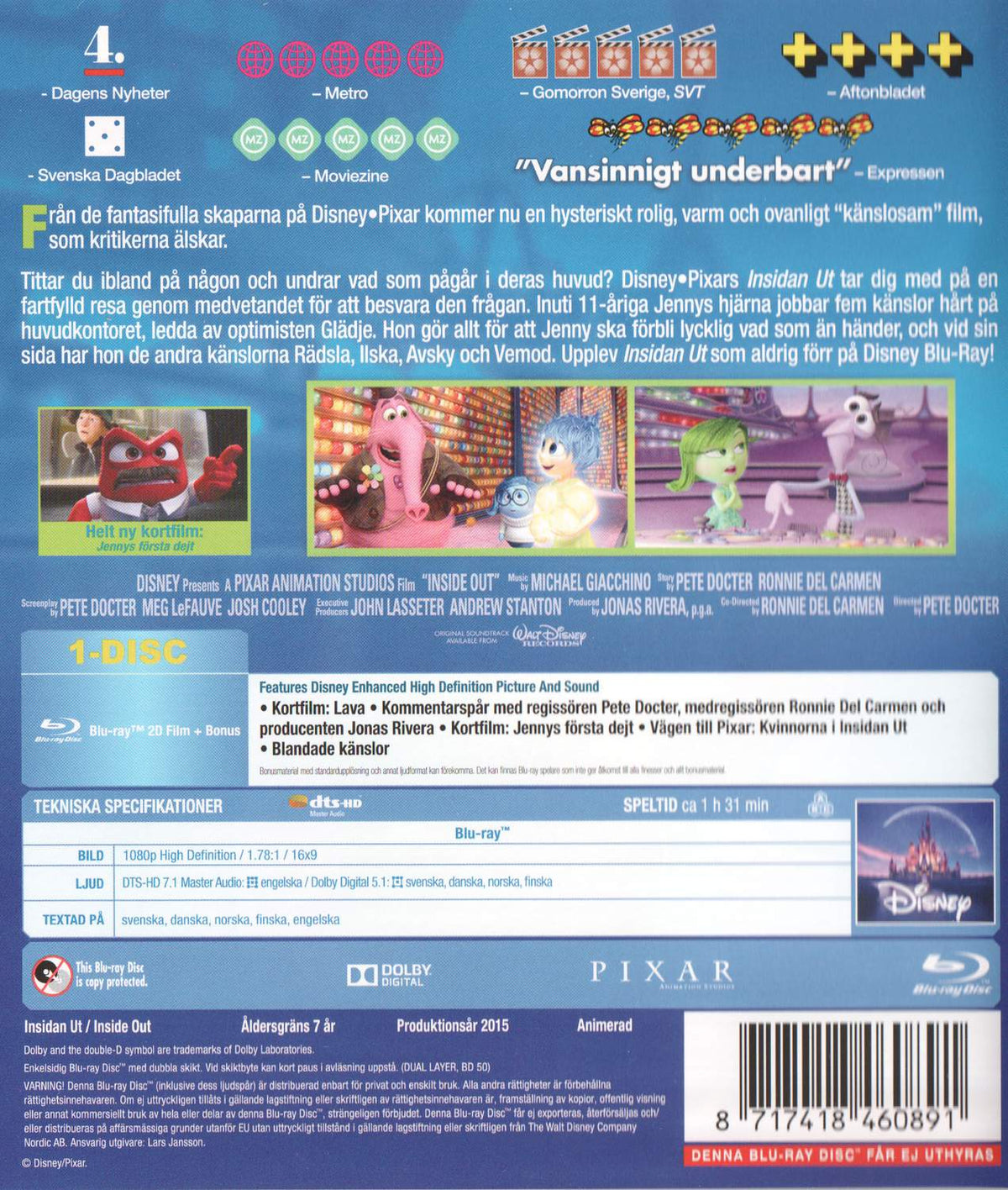 Inside Out (2015) Blu-ray
