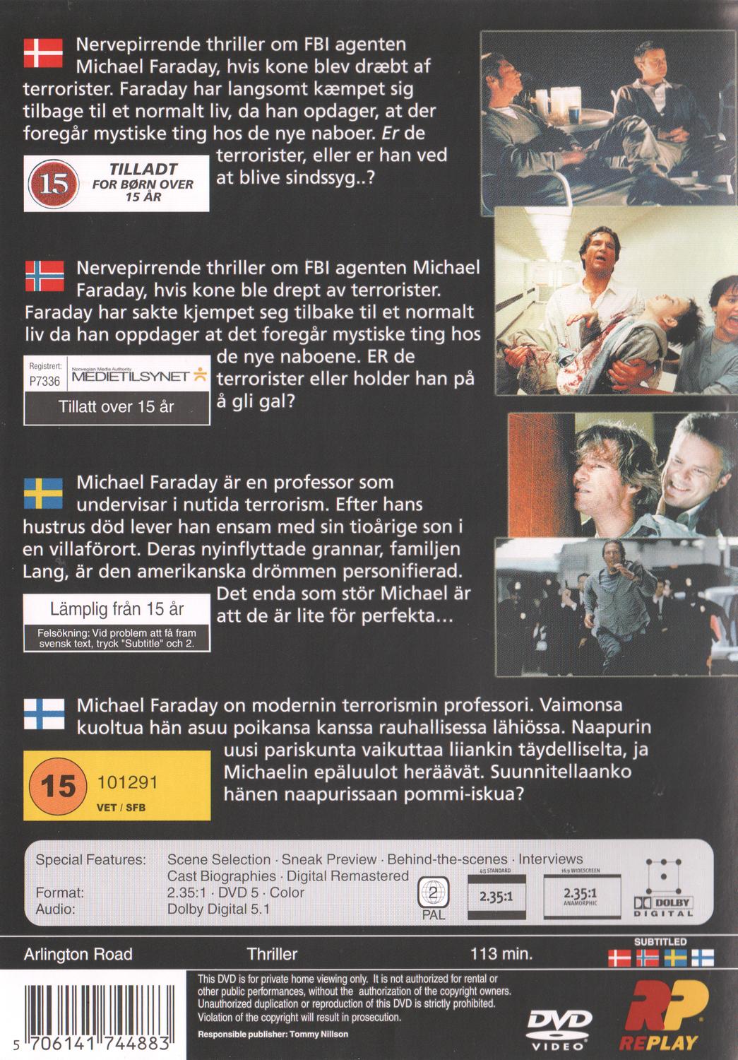 Arlington Road (1999) DVD