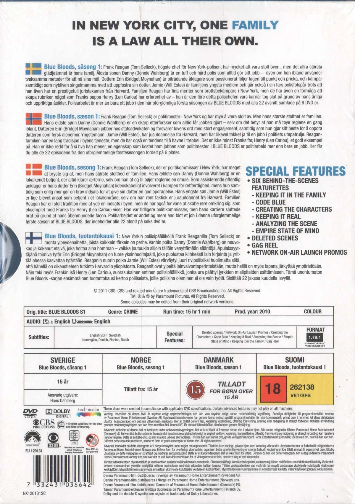 Blue Bloods The First Season (2010) DVD