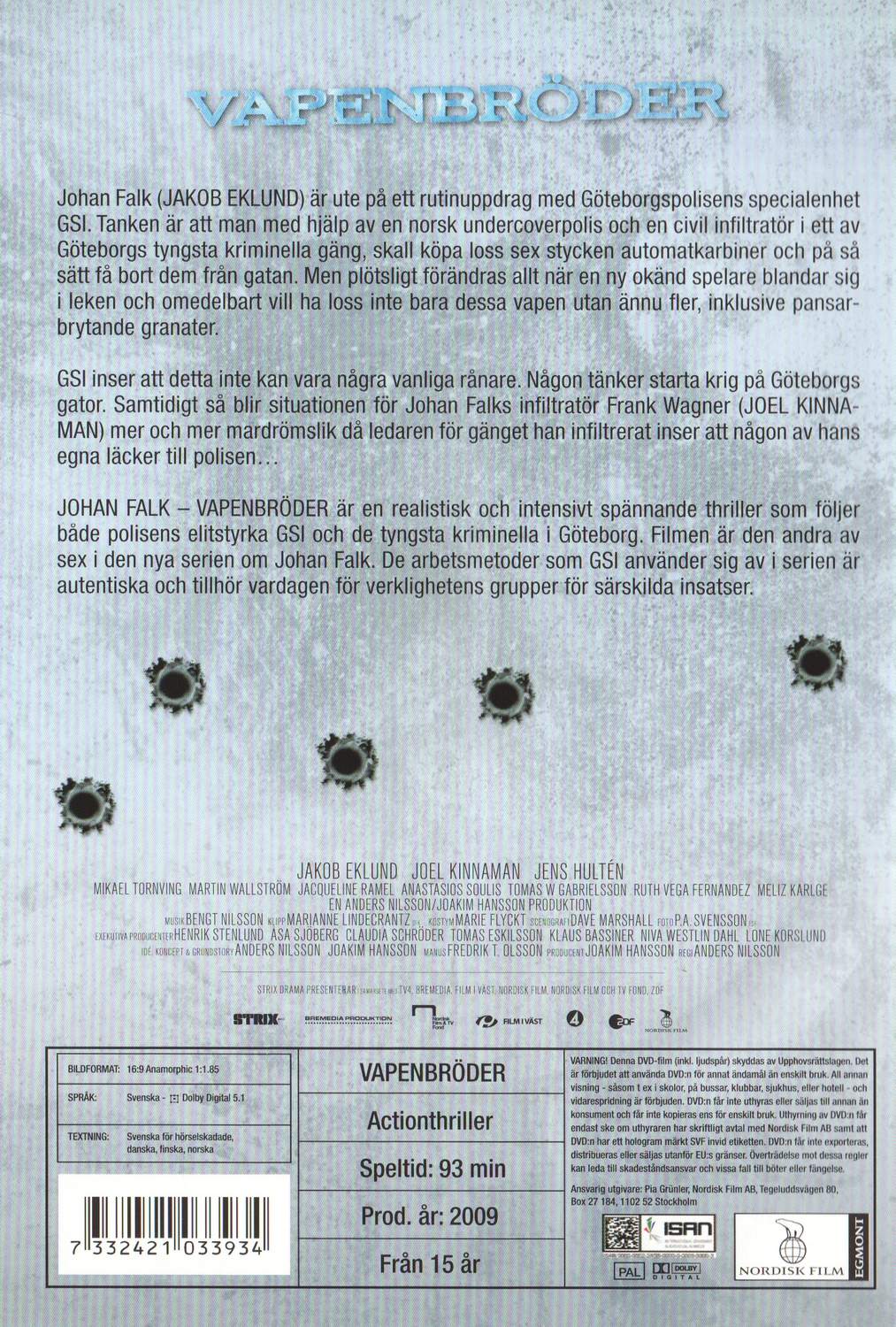 Johan Falk Vapenbröder (2009) DVD
