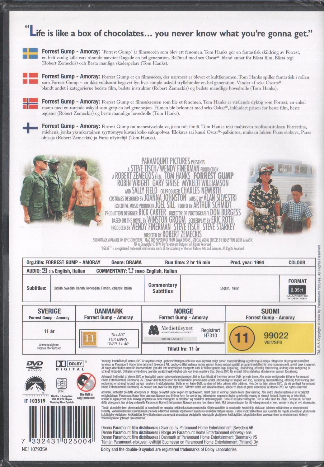 Forrest Gump (1994) DVD