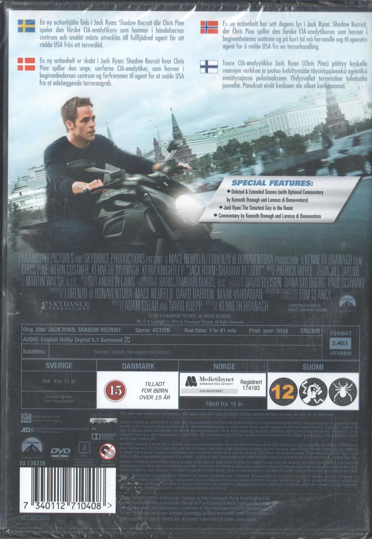Jack Ryan Shadow Recruit (2014) DVD
