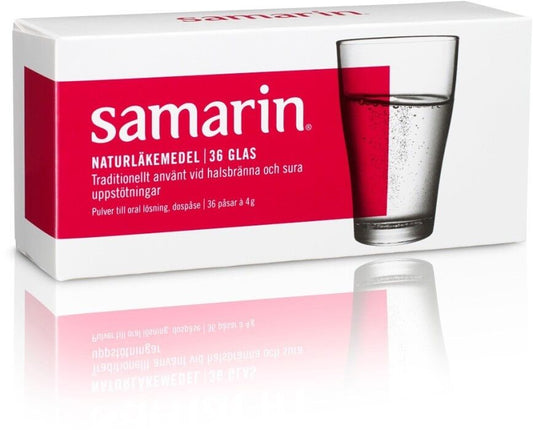 Samarin Heartburn Indigestion Acid Reflux Relief 36 Sachets Made In Sweden