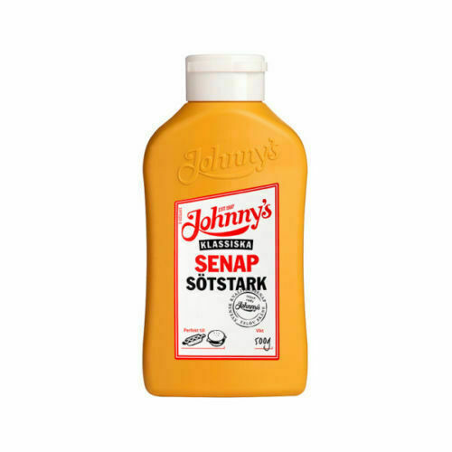Johnny's Klassiska Senap Sötstark Sweet & Hot Mustard 3x500 gram Made in Sweden