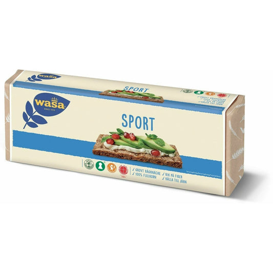 Wasa Sport Swedish Hard Rye Bread Crispbread 550 Gram 100% Wholegrain