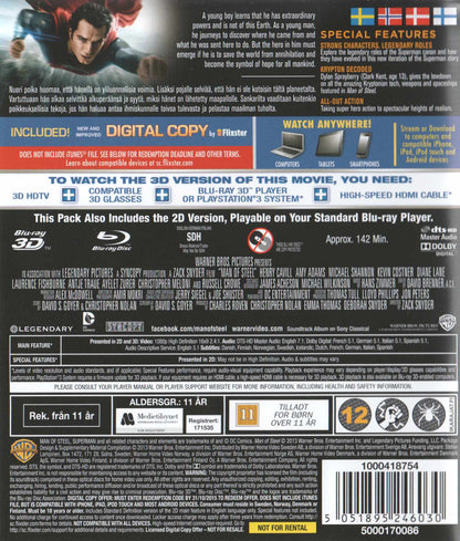 Man of Steel 3D (2013) Blu-ray