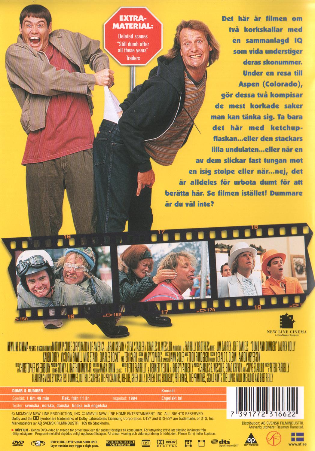 Dumb and Dumber (1994) DVD, Swedish Edition
