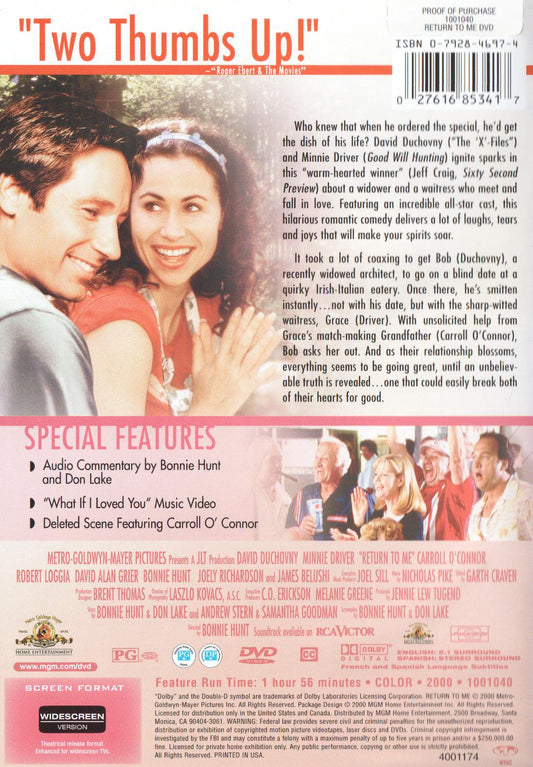 Return to me (2000) DVD