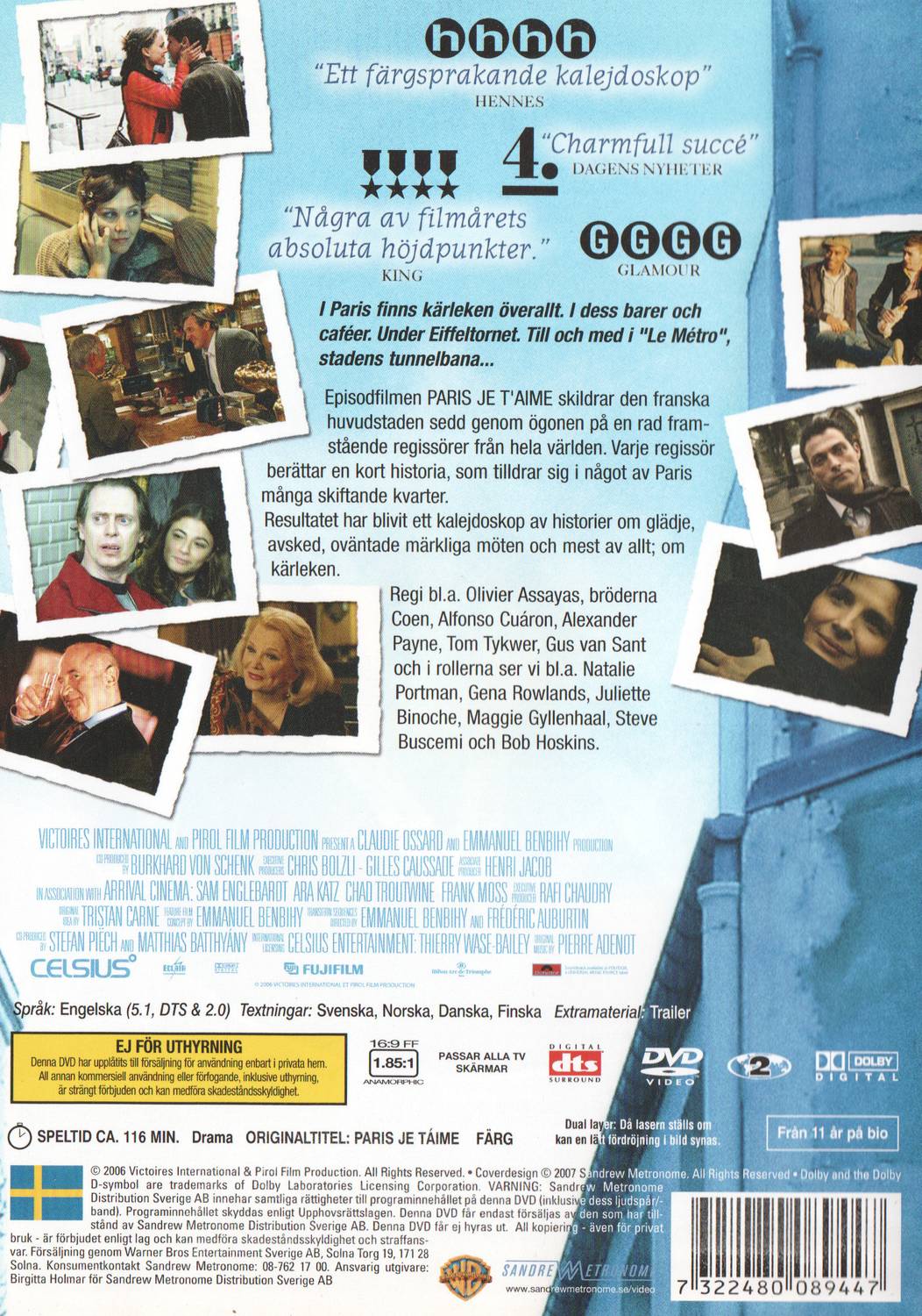 Paris, Je T'aime (2006) DVD