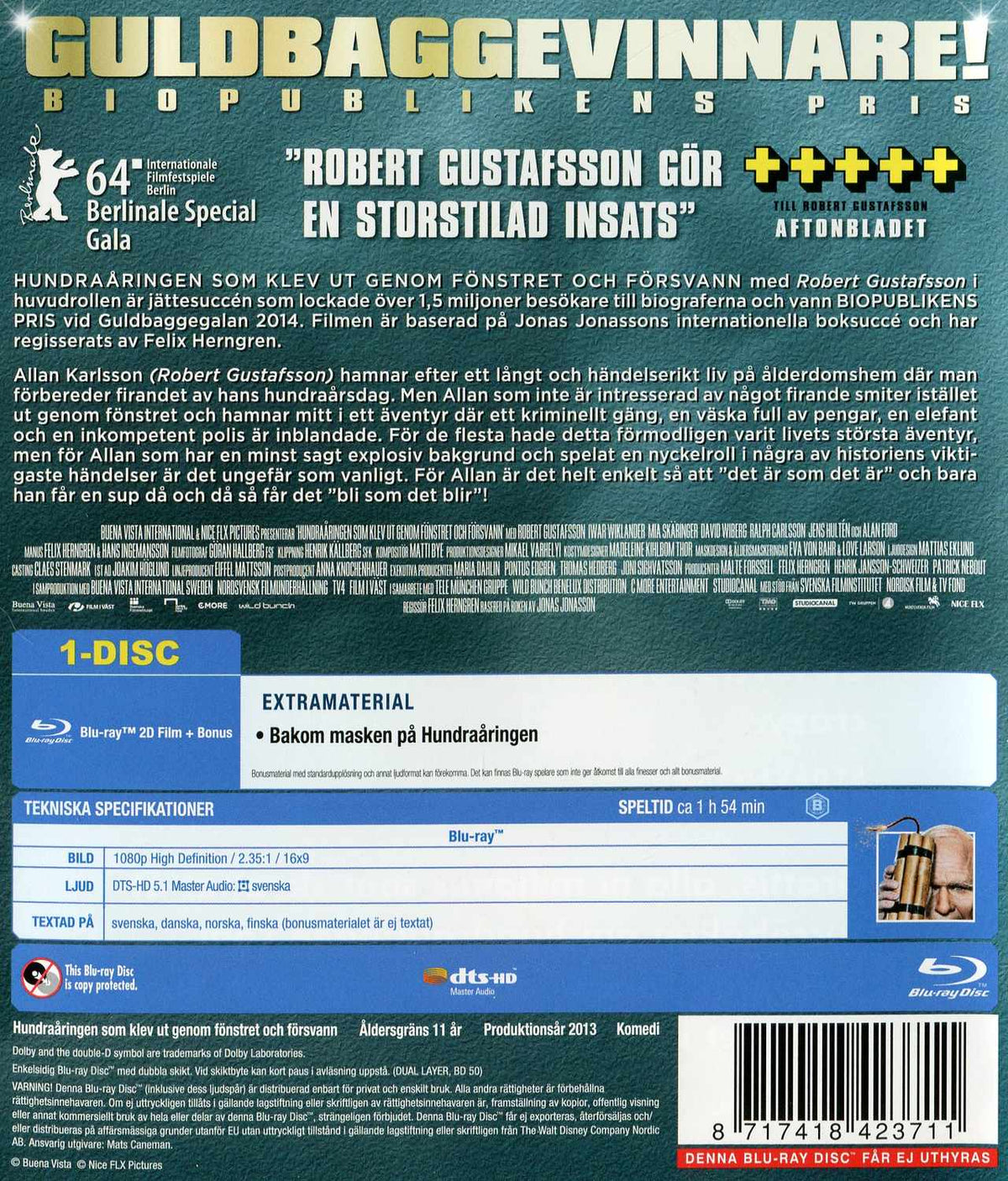 Hundraåringen Som Klev Ut Genom Fönstret Och Försvann (2013) Blu-ray