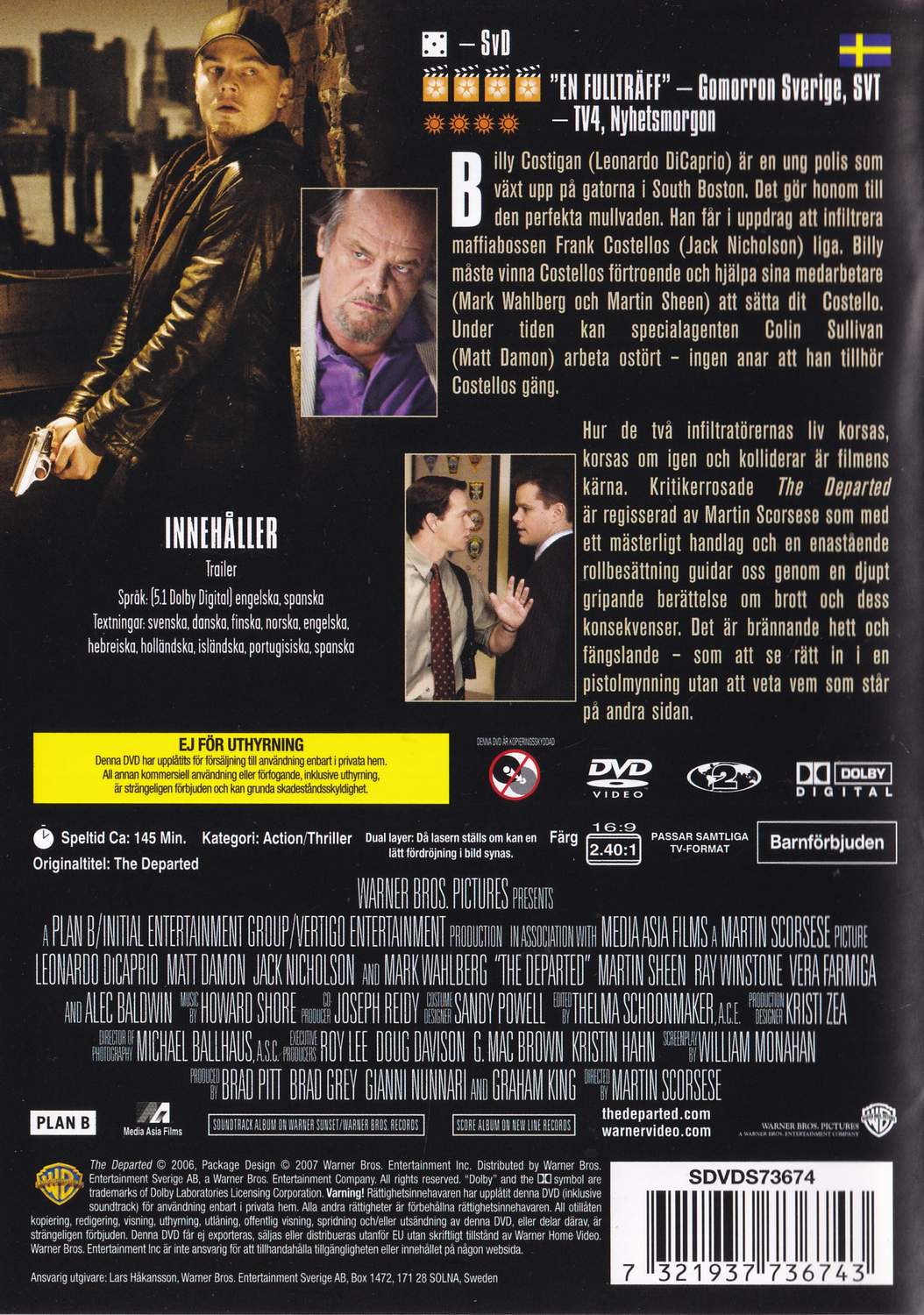 The Departed (2006) DVD