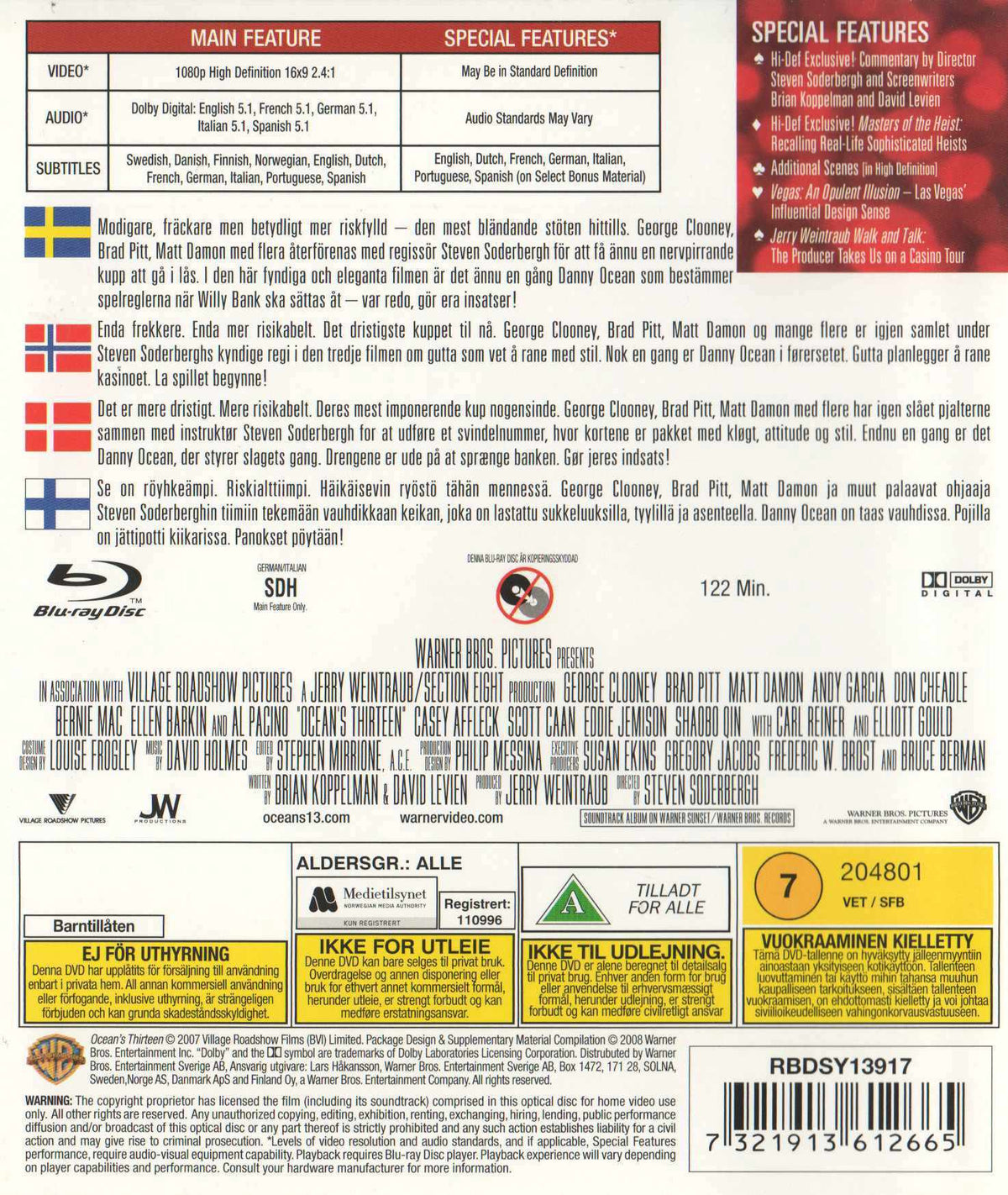 Ocean's Thirteen (2007) Blu-ray