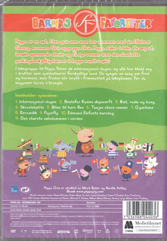 Peppa Pig International Day (2009) DVD, Norwegian Edition