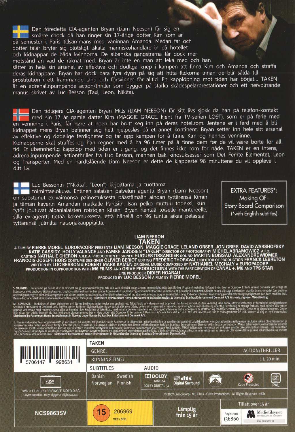 Taken (2007) DVD, Extended Harder Cut