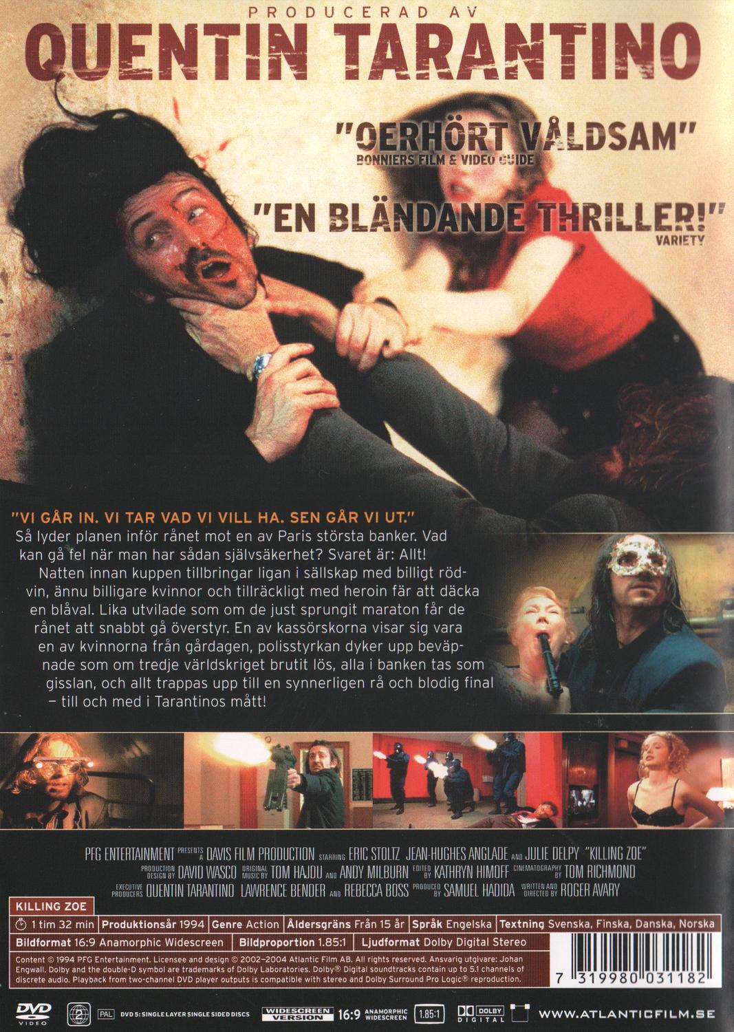 Killing Zoe (1994) DVD