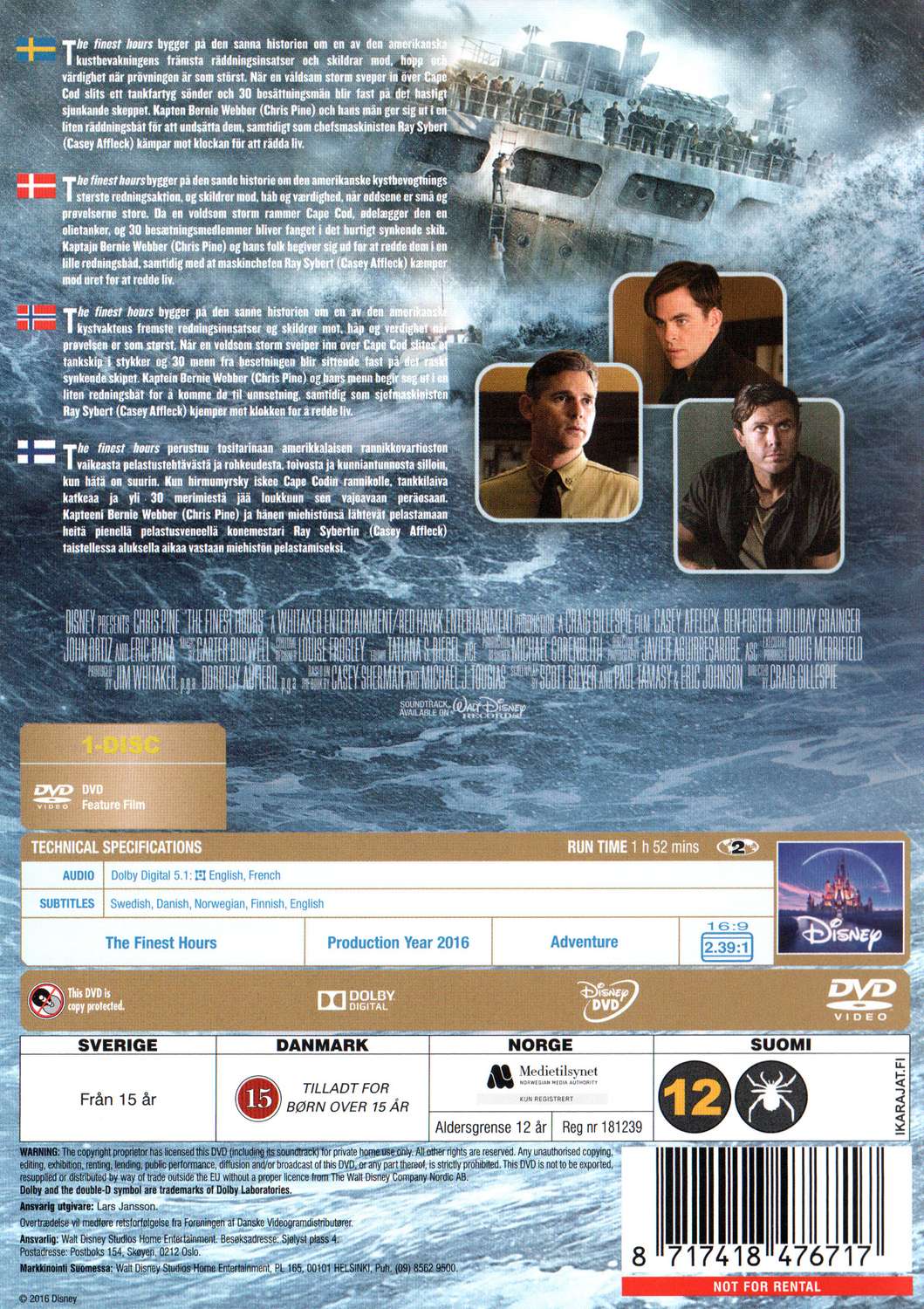 Finest Hours (2016) DVD