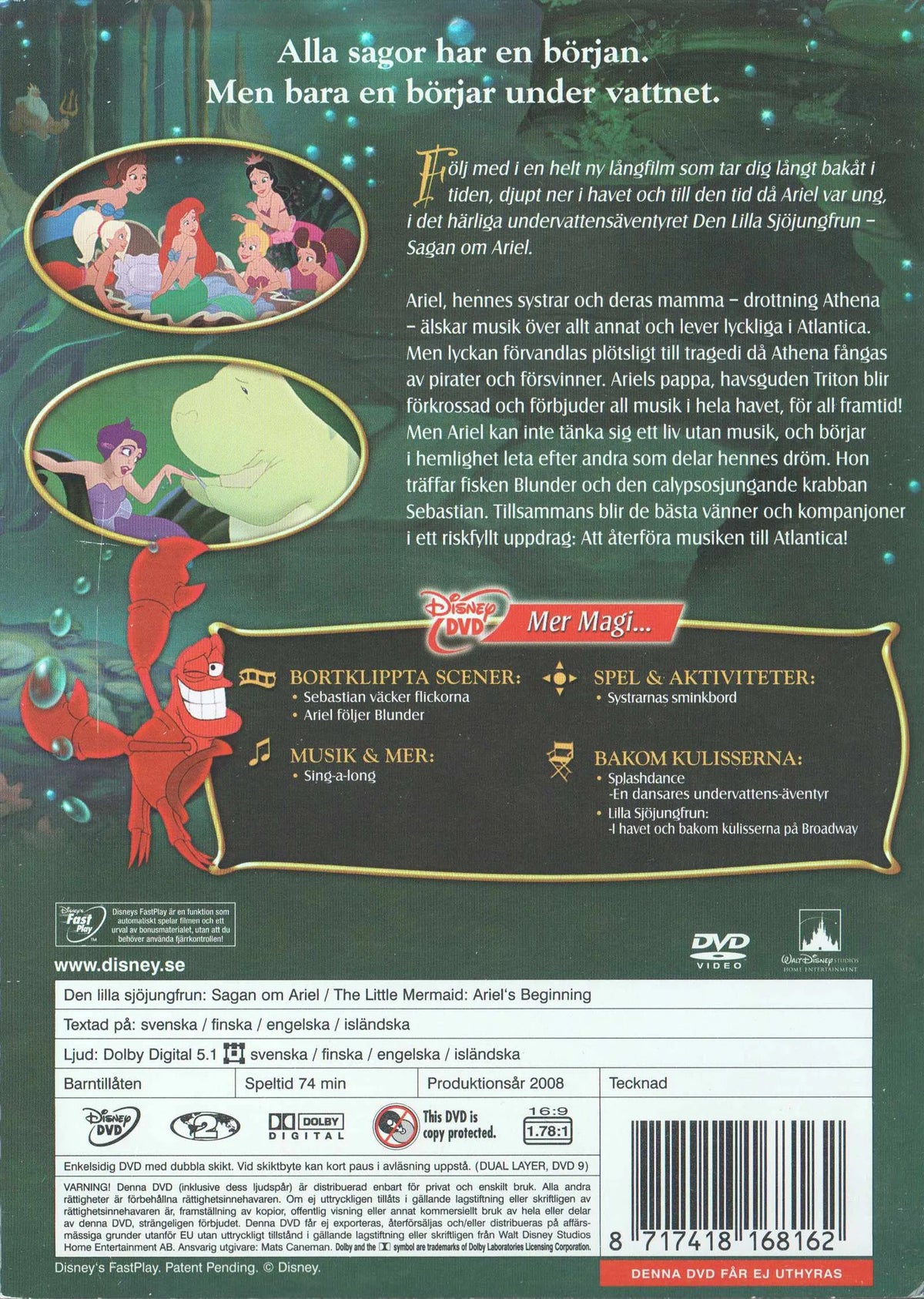 The Little Mermaid Ariel's Beginning (2008) DVD
