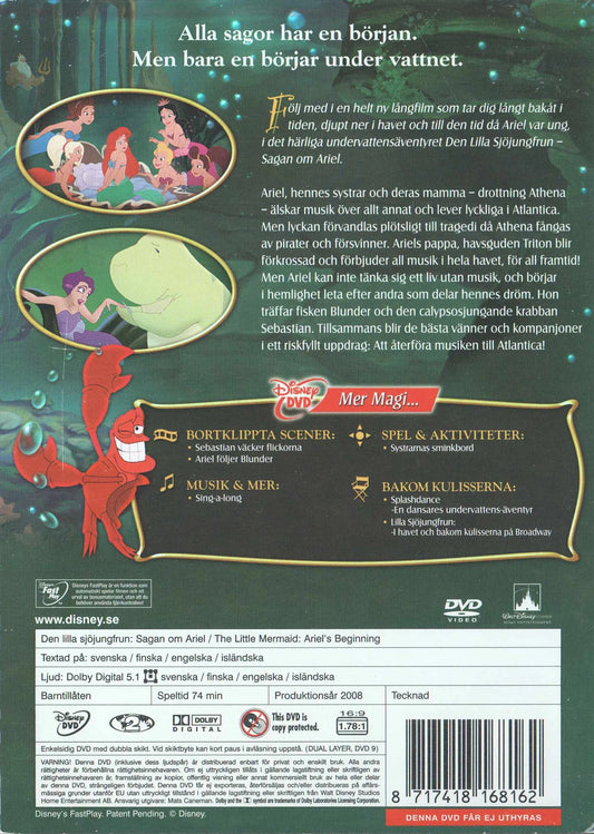 The Little Mermaid Ariel's Beginning (2008) DVD