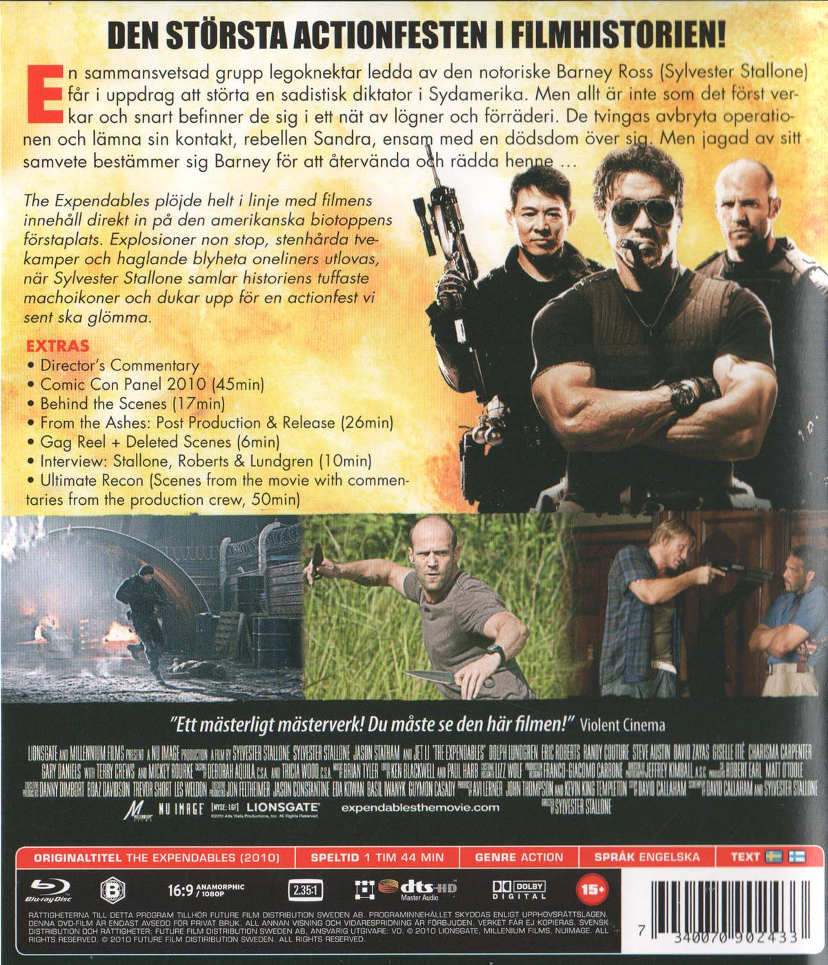The Expendables (2010) Blu-ray, Norwegian Edition
