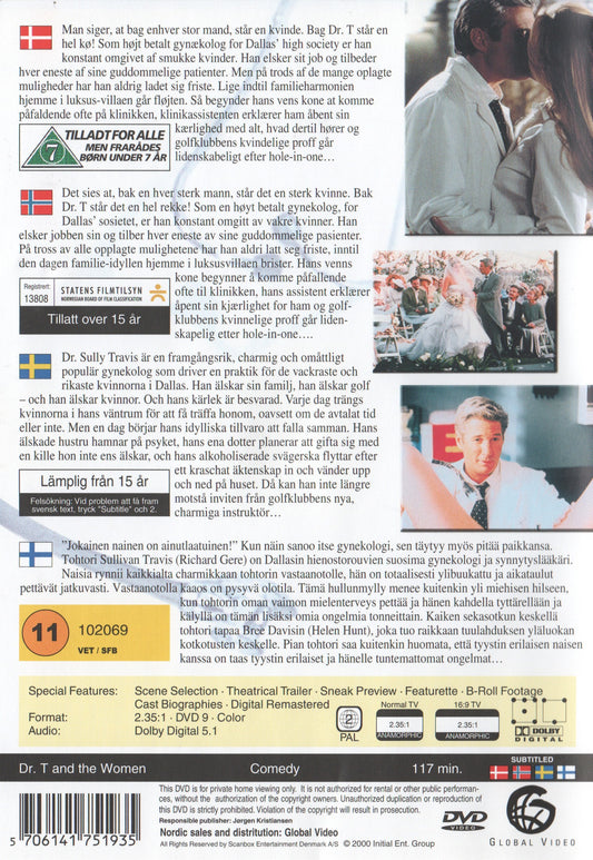 Dr. T & the Women (2000) DVD, Nordic Edition