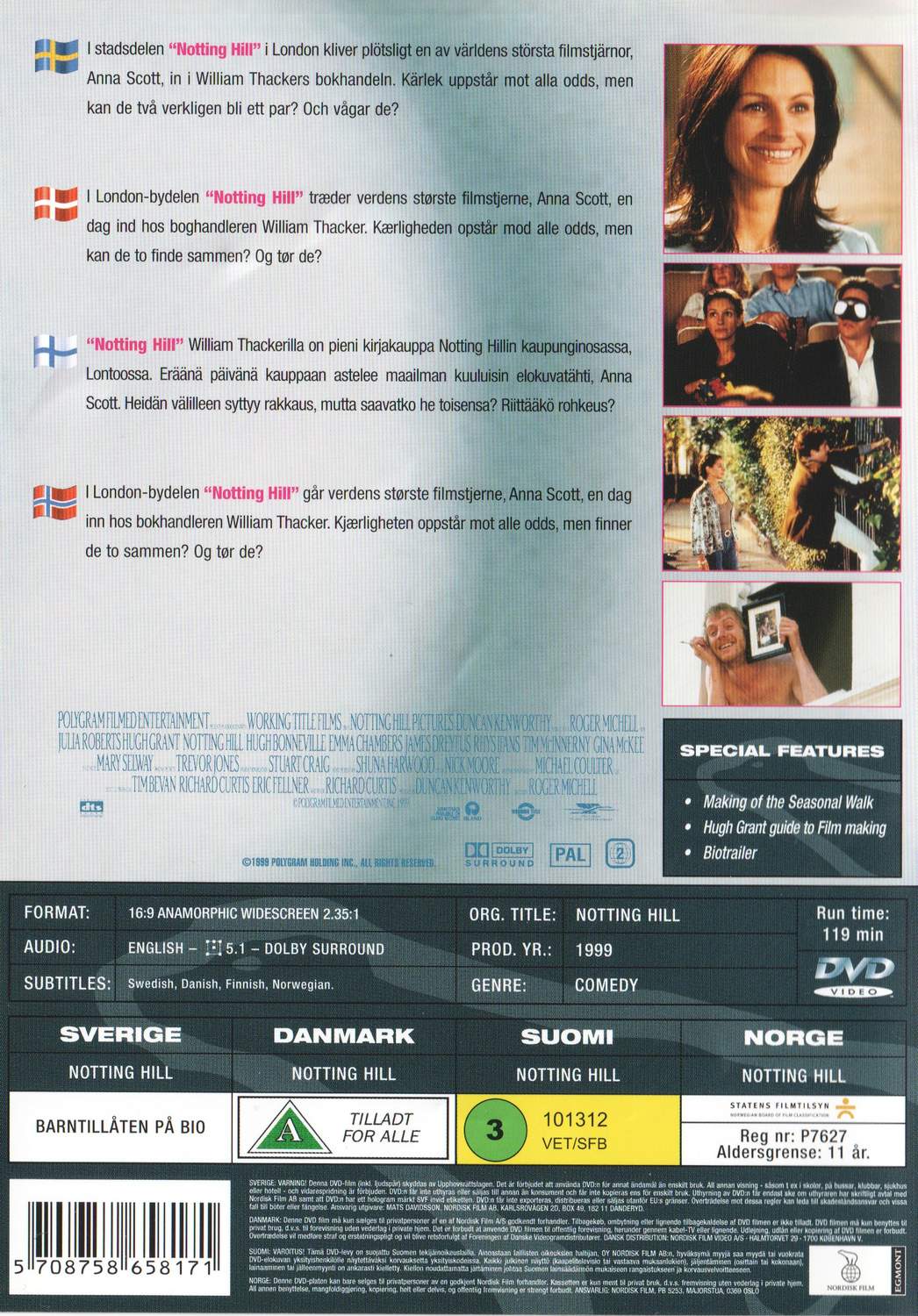 Notting Hill (1999) DVD