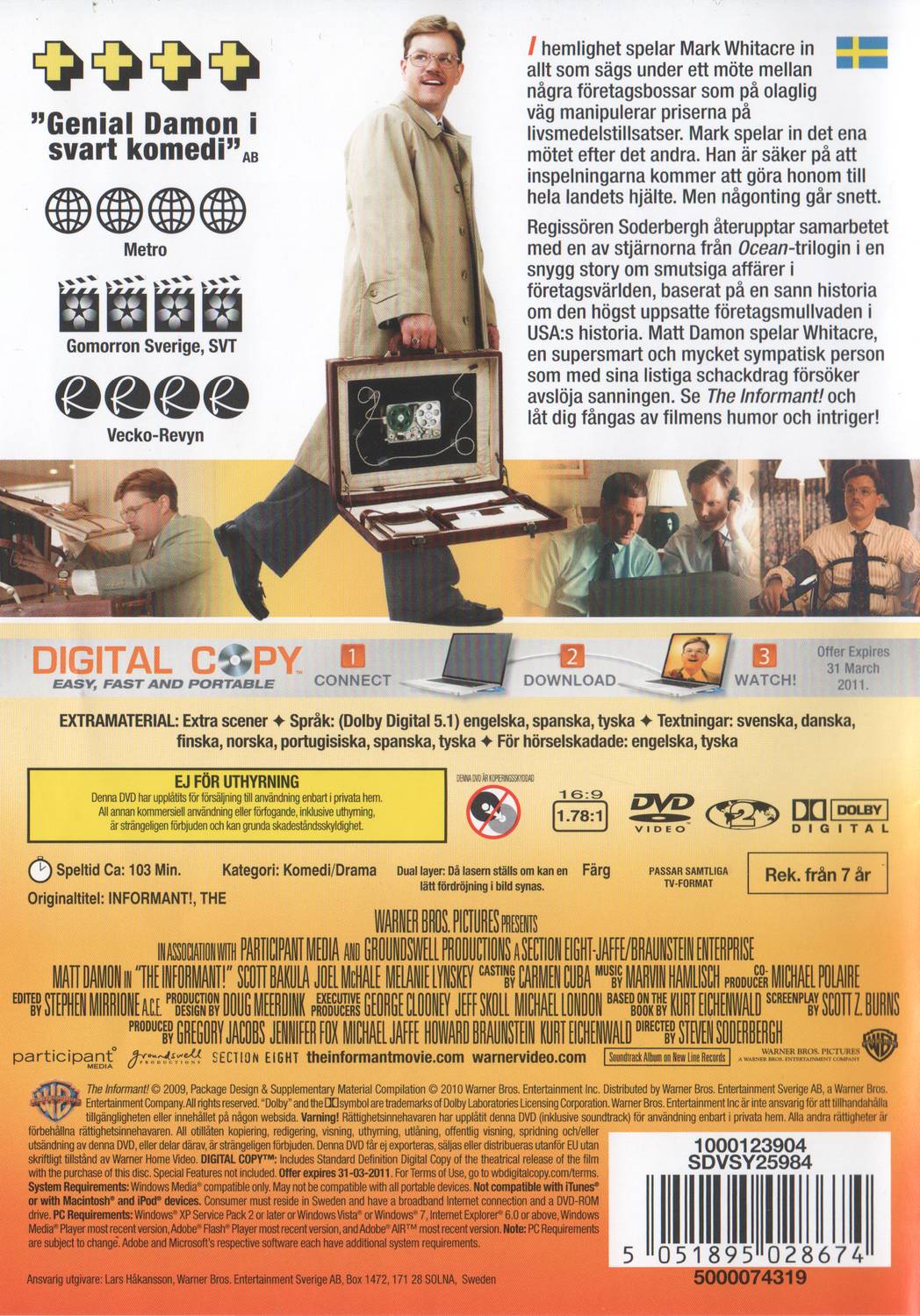 The Informant (2009) DVD