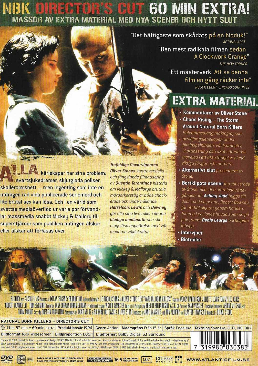 Natural Born Killers (1994) DVD, Director's Cut