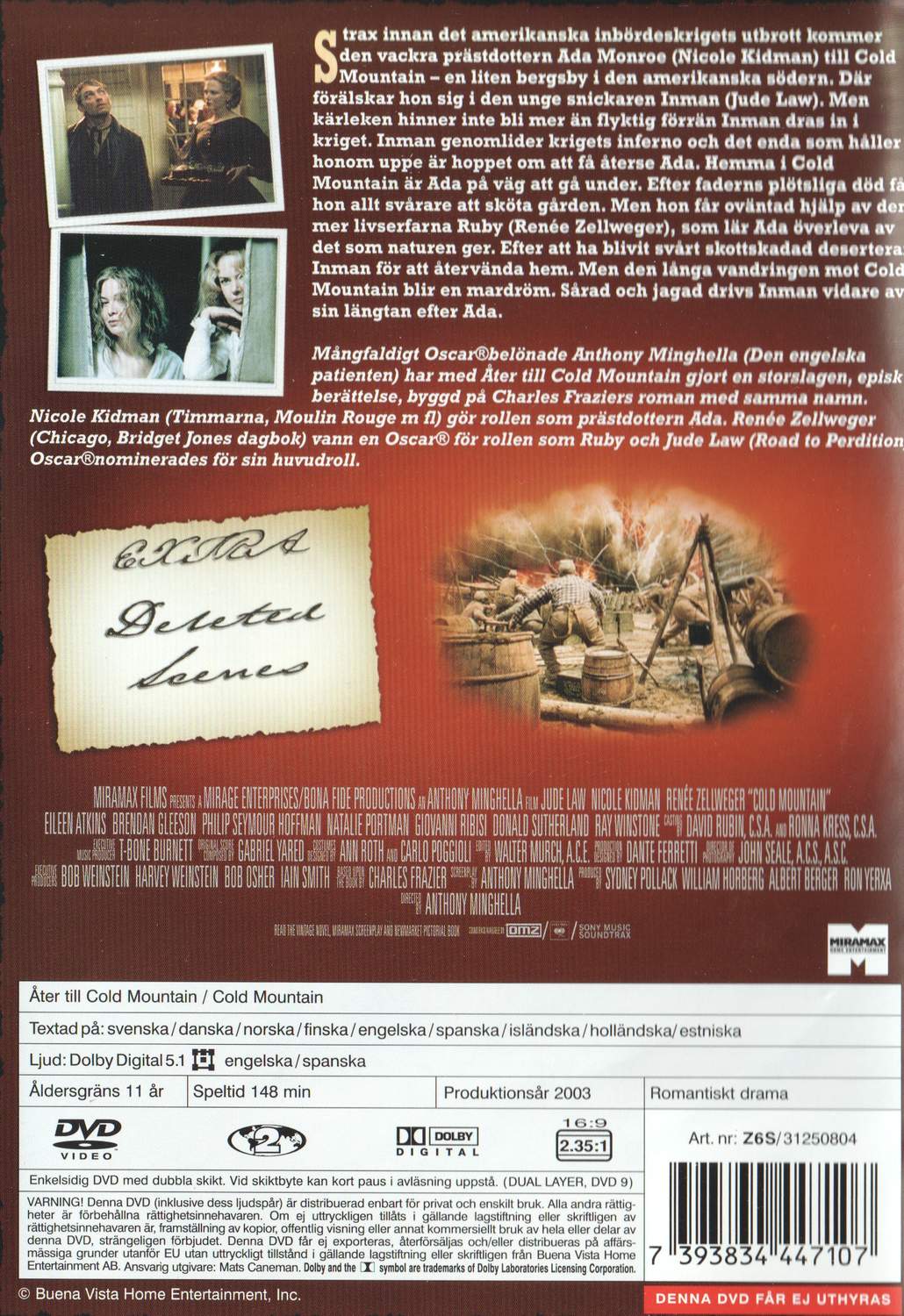 Cold Mountain (2003) DVD