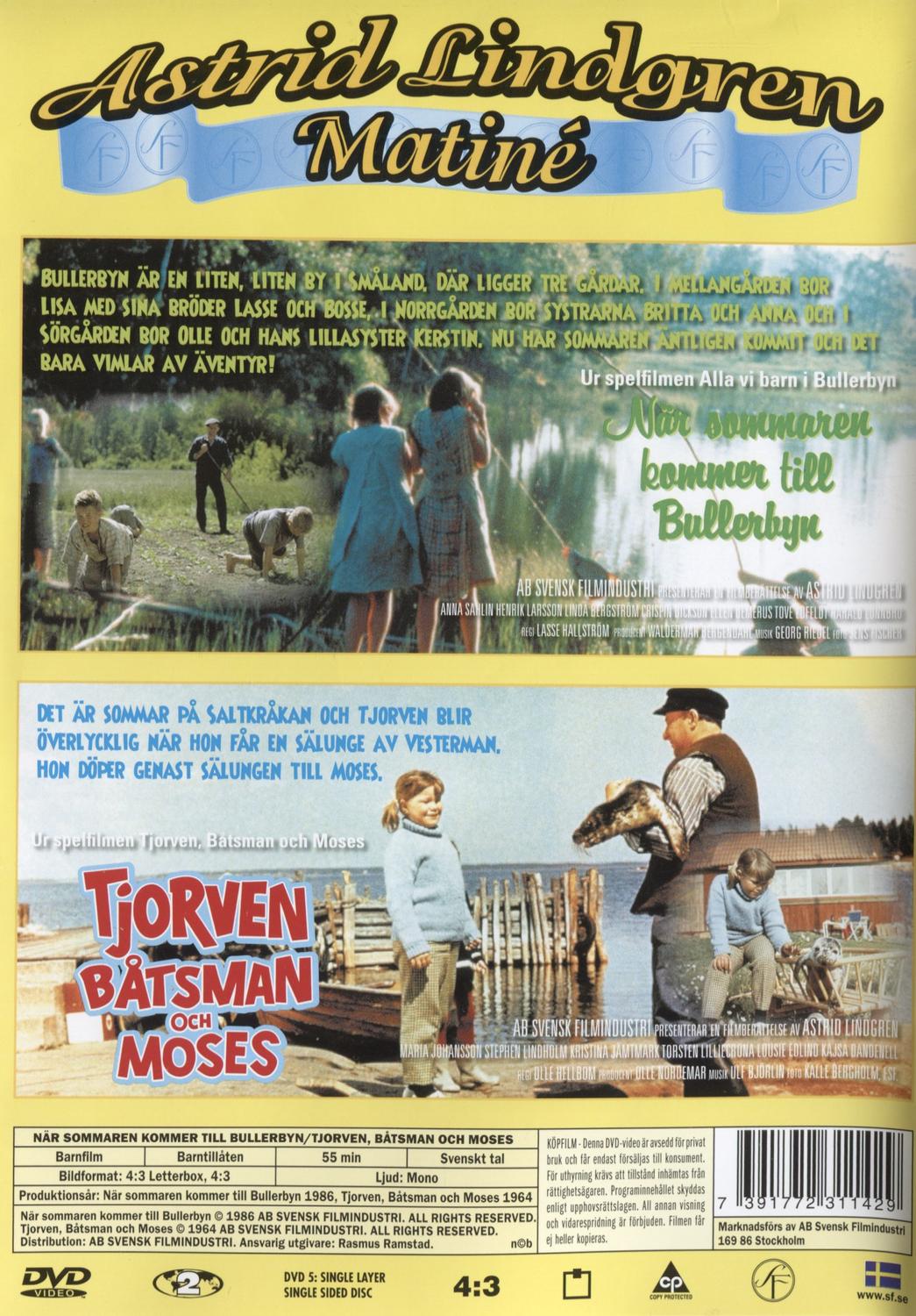 När Sommaren Kommer Till Bullerbyn / Tjorven Båtsman Och Moses DVD, Astrid Lingren Matiné
