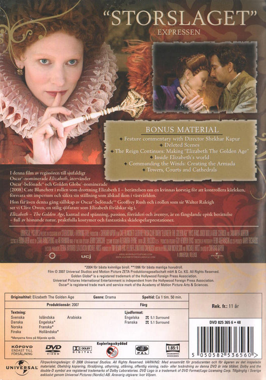 Elizabeth the Golden Age (2007) DVD