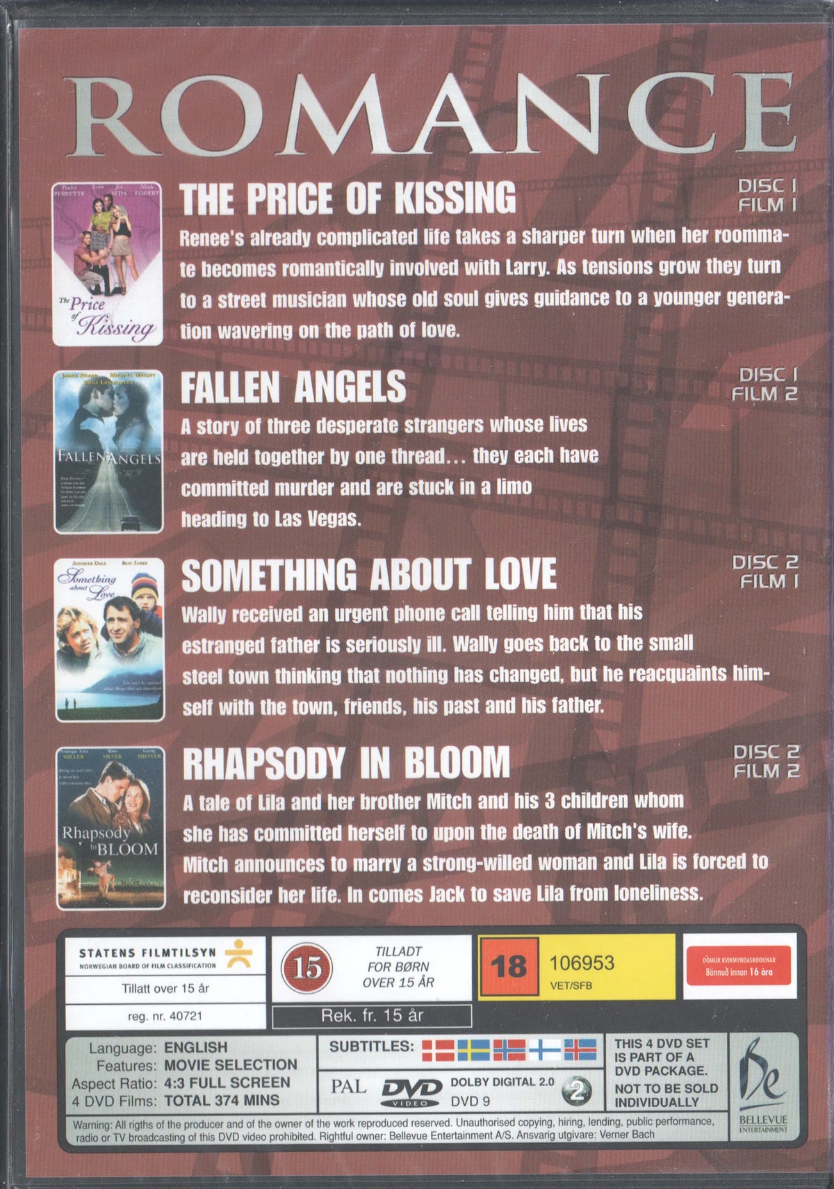 The Price of Kissing / Fallen Angels / Something About Love / Rhapsody In Bloom DVD