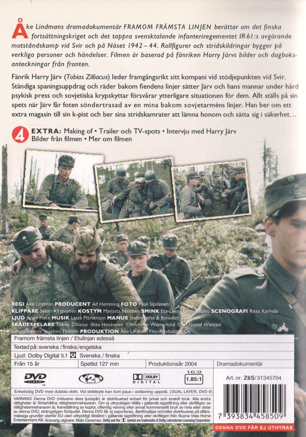 Etulinjan Edessä (2004) DVD