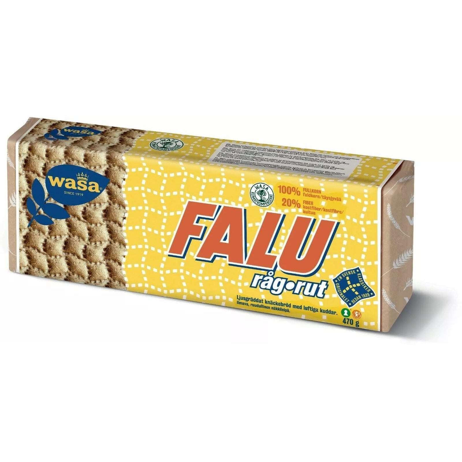 Wasa Råg-Rut Swedish Hard Rye Bread Crispbread 470 Gram 100% Wholegrai ...