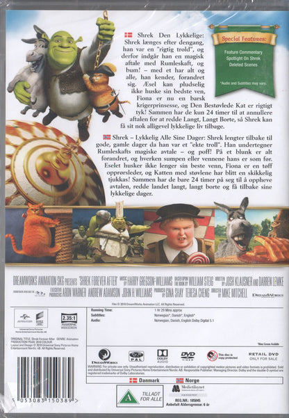 Shrek Forever After (2010) DVD, Danish & Norwegian Edition