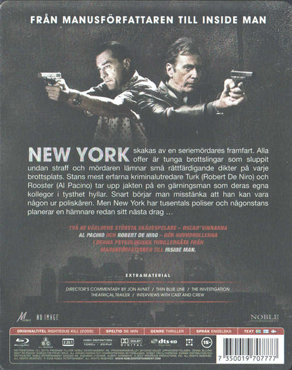 Righteous Kill (2008) Blu-ray, Steelbook