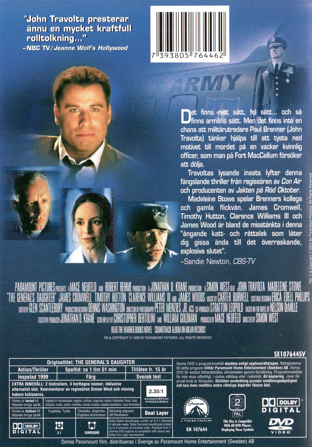 The General's Daughter (1999) DVD