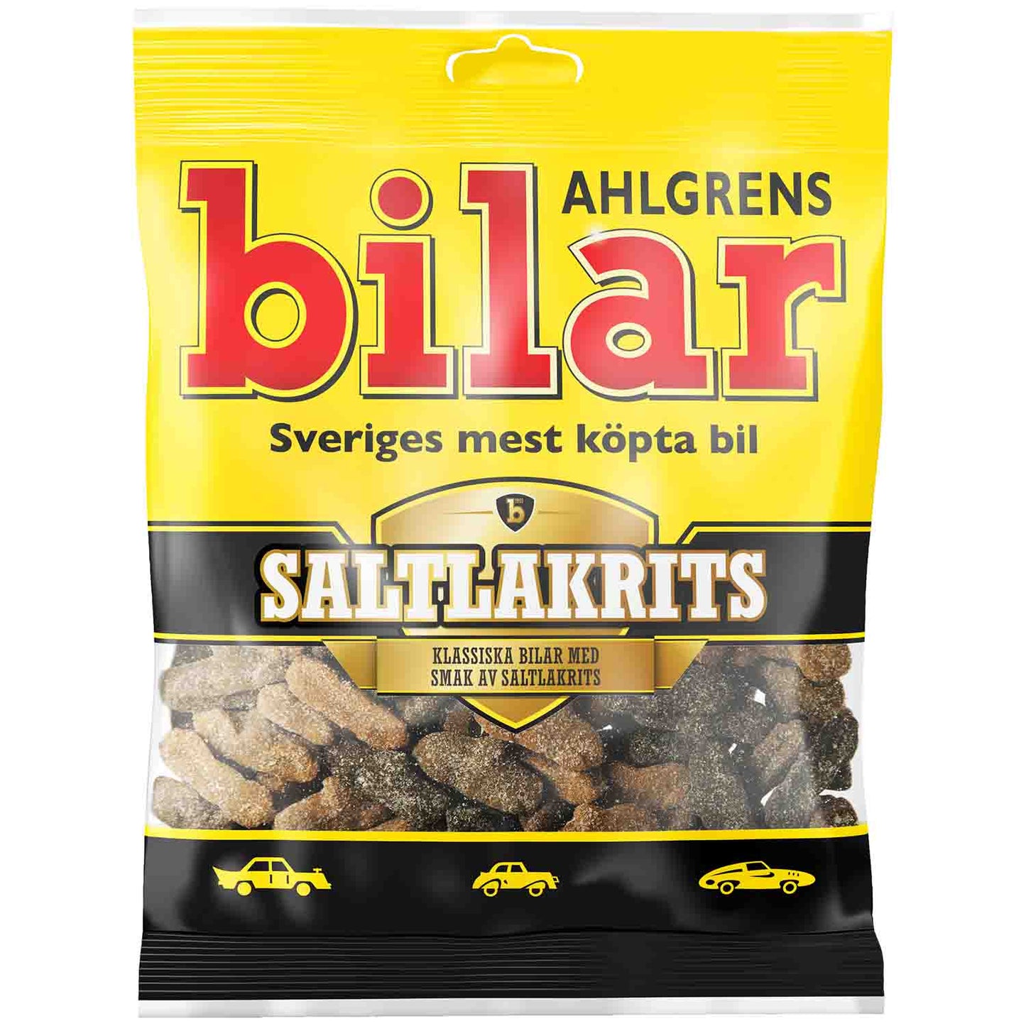 Ahlgrens Bilar Saltlakrits Swedish Salty Licorice Foam Candy 130 gram