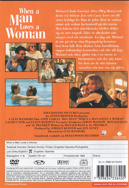 When a Man Loves a Woman (1994) DVD, Swedish Edition