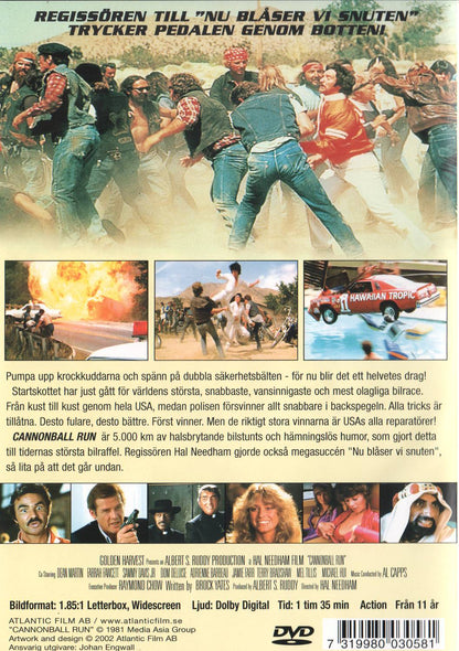 Cannonball Run (1981) DVD, Swedish Edition