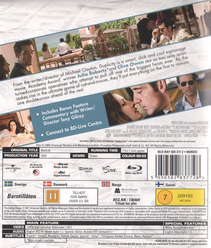 Duplicity (2009) Blu-ray